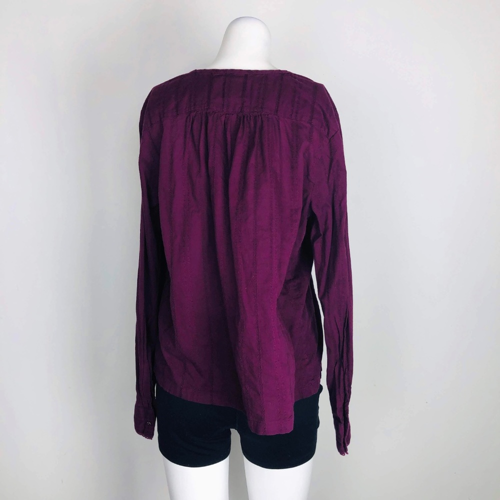Maeve Gelise Button Pleated Pintuck Maroon Blouse - Picture 6 of 8